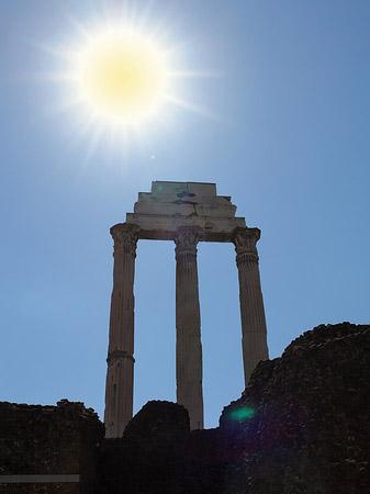 Fotos Dioskurentempel mit Sonne | Rom