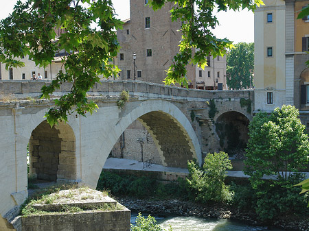 Foto Ponte Fabricio zwischen Bäumen